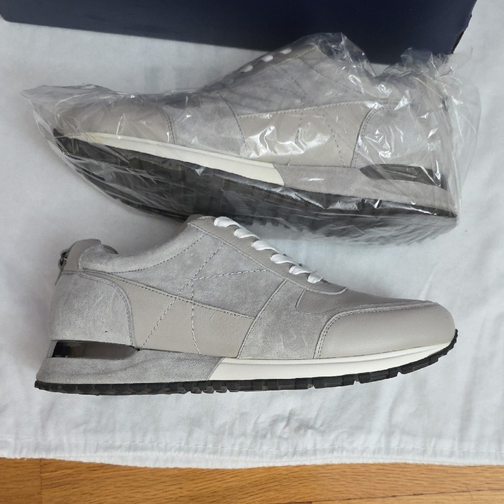 Marc Nolan Ash Gray Leather And Suede Men's Sneakers